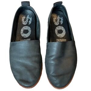 Sorel Ella Black Leather Flats Slip On Shoes Womens 8.5 UK 6.5 EU 39.5